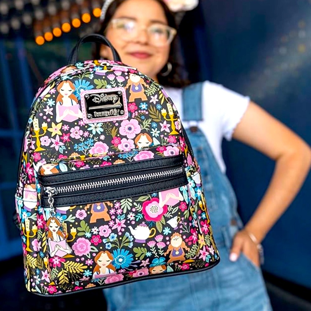 Loungefly Disney Beauty and the Beast Princess Belle Floral Mini Backpack